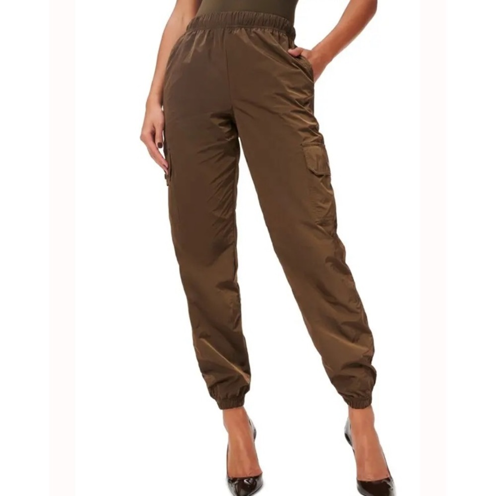 (A4) GOOD AMERICAN‎ Essential Cargo Pants, Color Mocha, Size 3, NWT